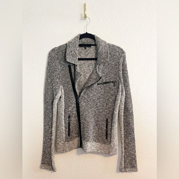 RAG & BONE Hart Tweed Jacket zipper Moto GRAY Biker medium - Picture 3 of 7